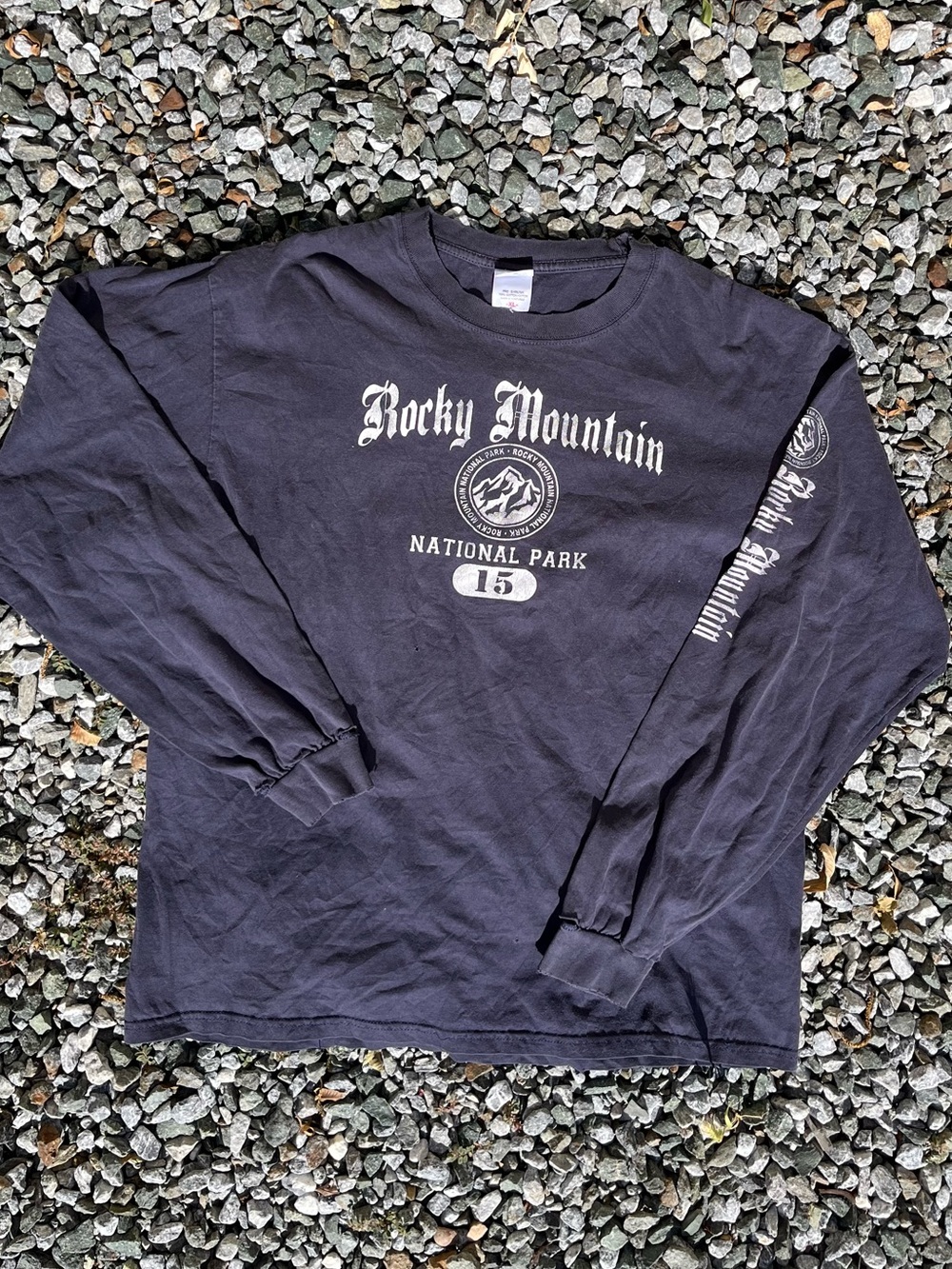 Vintage Rocky Mountain National Park Long Sleeve Tee XL Faded Distressed